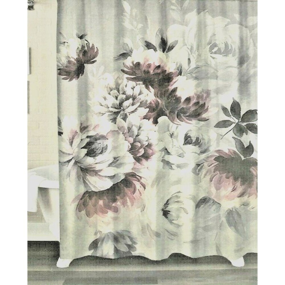 Idea Nuova Cloth Fabric Shower Curtain Floral Bathroom Spring Watercolor 72x72"